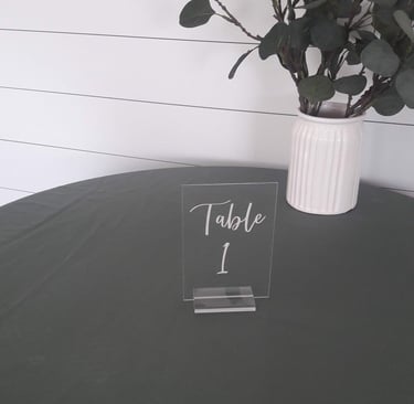 numéro de table transparent