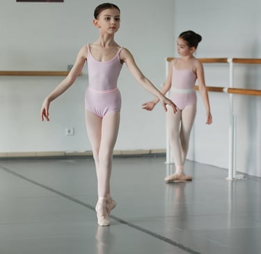 a group of young girls in ballet wear