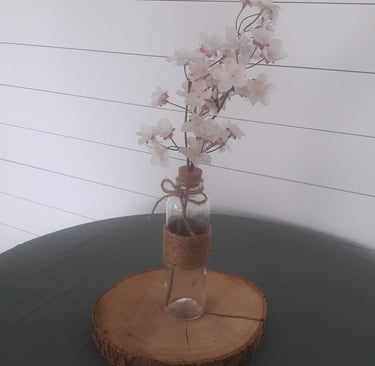 tiges fleurs blanches et roses