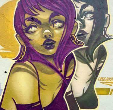 Duality - Mural in Barcelona, muralism, street art, urban art by Ona Salvador