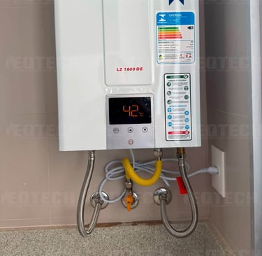 Aquecedor a gás instalado