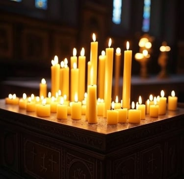 religious beeswax candles