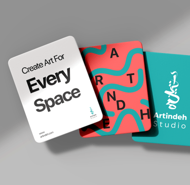 Werbematerial für Corporate Idnetity und Branding Artindeh Kunstplatform