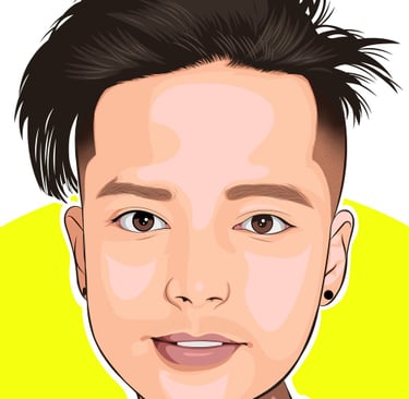 a cartoonish looking boy with a mohawkcut illustration