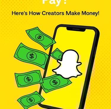 a phone with a snapchat snapchat logo and money