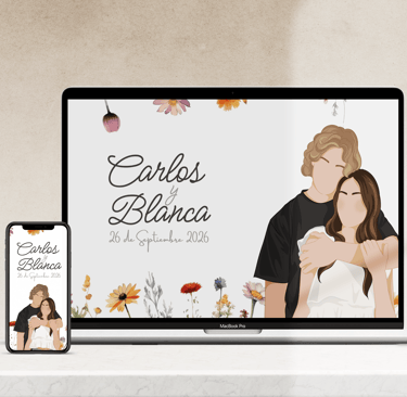 invitaciones web de flores modelo blanca