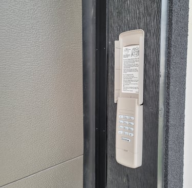 Installed & programmed keypad for simple access by On Point overhead Doors