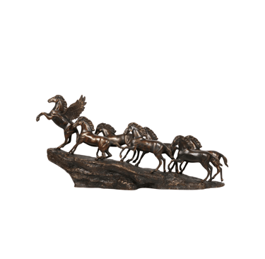 a statue of a man riding a horse drawn on a rock