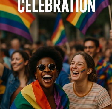 a woman with a rainbow - colored rainbow - colored flag