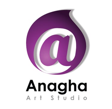 Custom logo design for startups and rebrands by Anagha Art Studio. This is our logo as a sample.