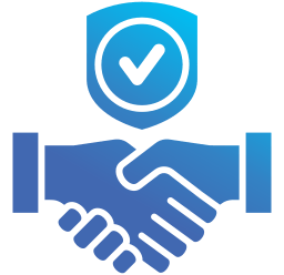 a handshake with a check mark mark on it