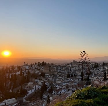 Granada Spanien Sonnenuntergang Backpacking Annershtwo