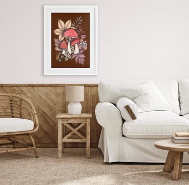 Living Room with Mushrooms Wall Art