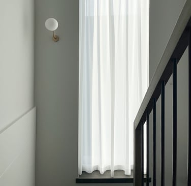 white curtains