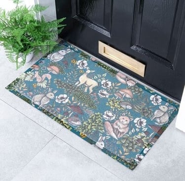Outdoor Mats with a woodland animals pattern