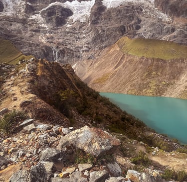 Lake Humantay, first stop on the Salkantay Trek, Peru, South America