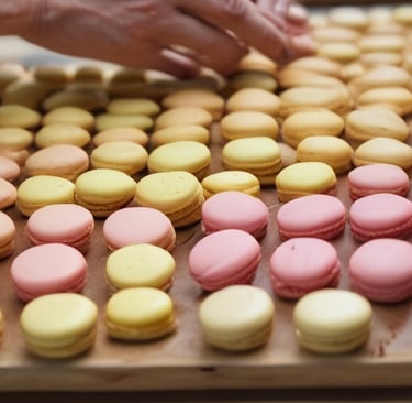 A vibrant market stall displaying colorful, locally made products.