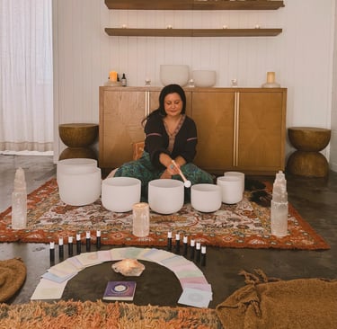 Kirsten Sorensen Energy Healing Calm crystal sound bowl bath event