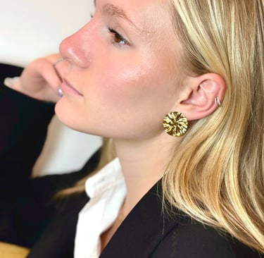 Bijou doré en acier inoxydable boucle d'oreilles Beya
