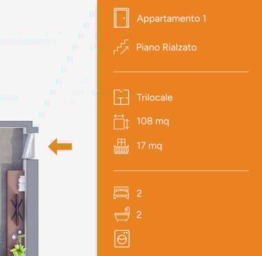 Planimetria trilocale Mil-Flores, appartamento 1, 108 mq, via Dei Bombici Cremona.