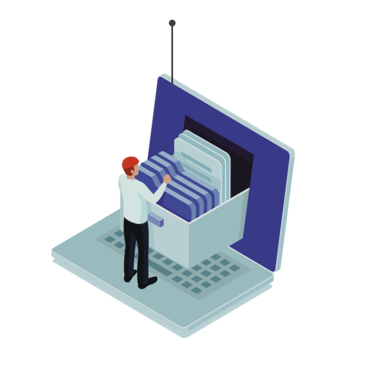a man working with digital files