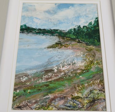 Lat e Summer at Bewl Water, 26 x 21 cm, acrylic and oil pastel on paper, £60