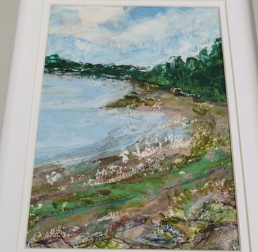 Lat e Summer at Bewl Water, 26 x 21 cm, acrylic and oil pastel on paper, £60