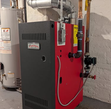 New gas boiler installation complete in Watertown, WI will keep this family warm tonight.