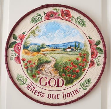 a painting of a poppy pathway