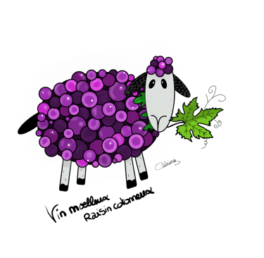 création original mouton raisin dessin