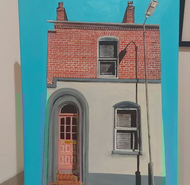 A painting of a house, a home portrait in Belfast
