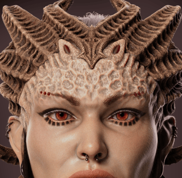 a woman with a large headpiece and a large headpiece