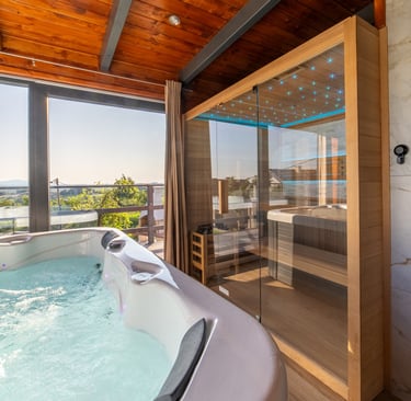 Jacuzzi bathtub and sauna