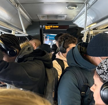 a very crowded bus