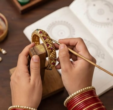 Lac Chudi premium handcrafted lac bangles displayed with intricate Indian designs for bridal and festive wear