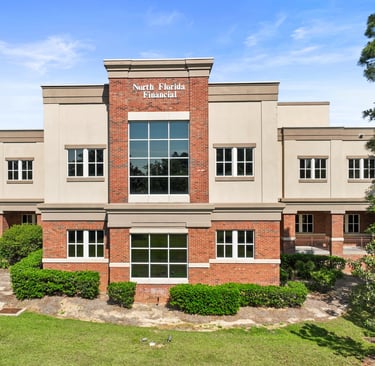 Drone image of professional office building