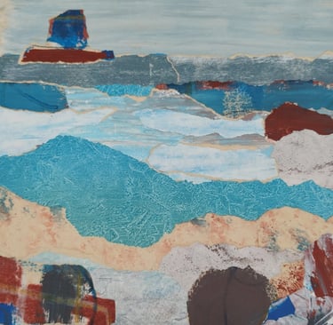 Sail away With Me, 30 x 30 cm, collage using acrylic on paper, £75