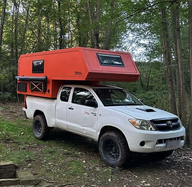 pick-up camper con célula móvil 