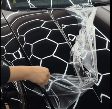 Removing Gloss PPF from Porsche hood for Satin film.