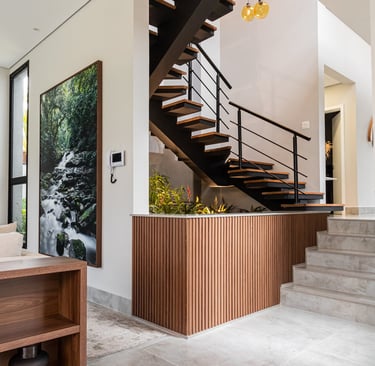 a staircase leading to a staircase in a home