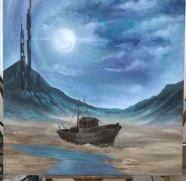 Retrato figurativo al óleo sobre lienzo 100 x 100cm.