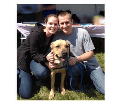 Balou healthy and happy, adoption day!