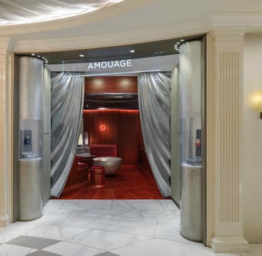 Entrance to Amouage boutique at Harrods London.