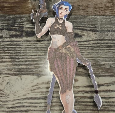 anime character printed on glass for gaming PC