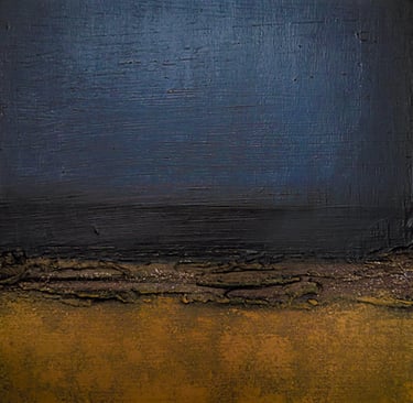 Mixed media abstract art. Landscape abstract. Laurence Moracchini Ditchling Studio.