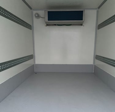 Inside view of the mobile refrigerated trailer.