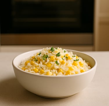 Butter corn rice in bowl