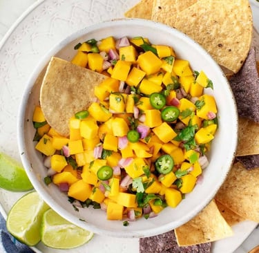 mango salsa in a bowl