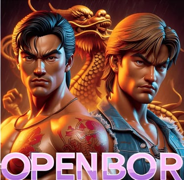 two men in a video game with the words openbor
