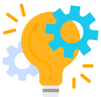 a light bulb with gears on it